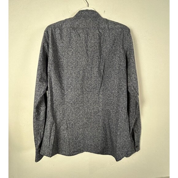 Diesel Slim-Fit Mens Long-Sleeve Button-Up Shirt Navy/White Print Casual - Picture 2 of 8